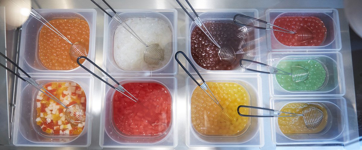TeaTime_fr's tweet photo. Create a unique Bubble Milk Tea by adding different topics. Which one do you like the most? #IESEGsmm #ingredients @TeaTime_fr https://t.co/bvH7QGtYIB