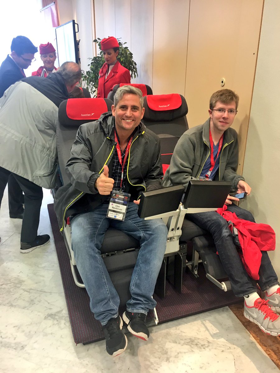 ClintPHenderson's tweet photo. Behind the scenes at with Austrian at Vienna airport. #SMD8 #megado https://t.co/ChvY4buKp9