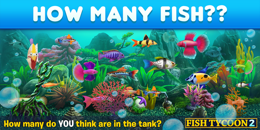 FishTycoon2's tweet photo. Can you tell how many fish are in this image?! Stay tuned here to see if you're right!! #fishtycoon2 #ldw #weirdwednesday #fish #aquarium https://t.co/JxRDdKICMK