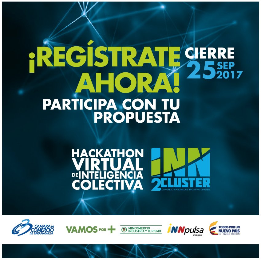 elbisnet's tweet photo. Participa con tu propuesta
#HackathonVirtual
#InnClúster2017
💡👨‍💻👩‍💻👨‍⚕️💻📲🏆

https://t.co/bpL63qRfgO @Camarabaq https://t.co/i4ZCWqOHZq