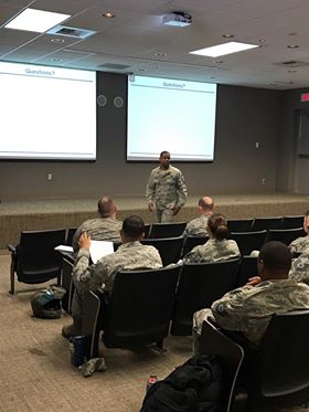 WeaponsSchool's tweet photo. ...to include >85 participants from 432d WG, 99th ABW, 57th WG, 926th WG, 12th AF, and USAFWC. Briefs by CMSgts from Nellis/Creech set tone! https://t.co/JMnBGyhuJz