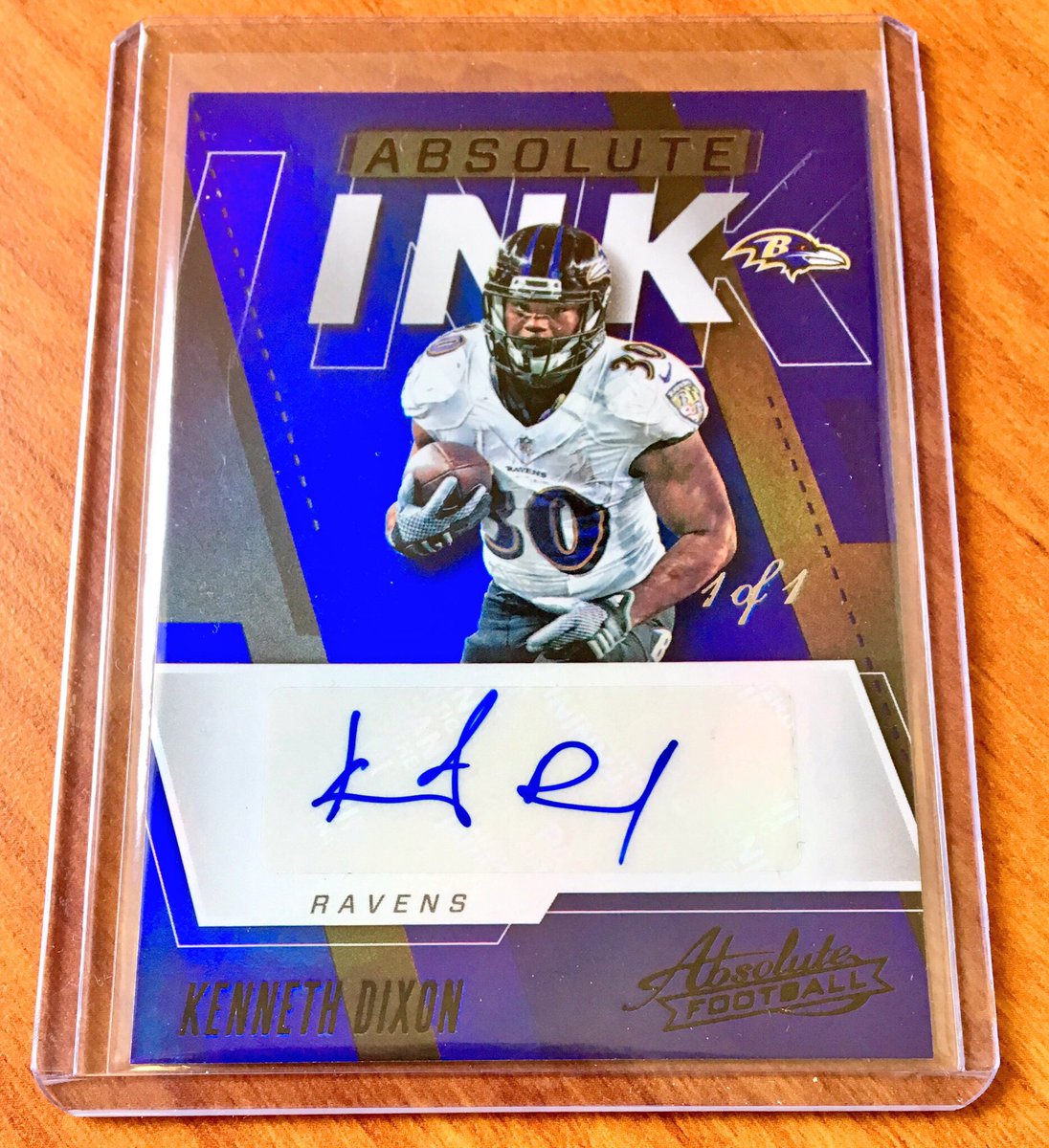 rtnccollector's tweet photo. Any @Ravens out there looking for a 1 of 1 #AbsoluteFootball #AbsoluteInk autograph of #KennethDixon? FS or FT! @cards_pb https://t.co/xiz2cyr8hc