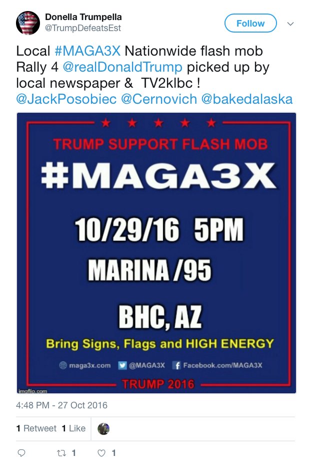 Cernovich, Baked Alaska, and MAGA3X sure do love organizing pro-Trump flash mobs...What a coincidence.