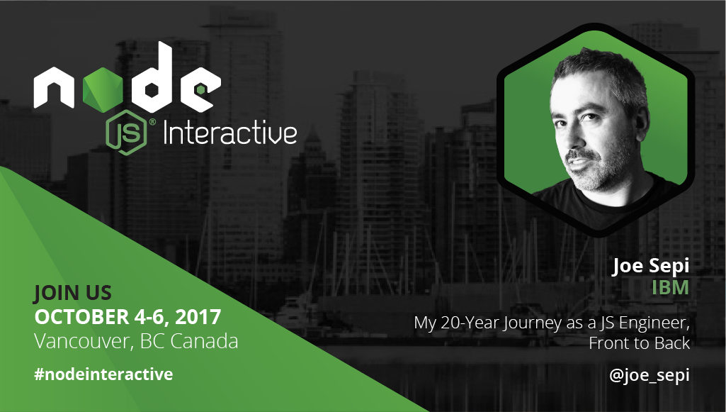 nodejs's tweet photo. Looking for inspiration on your path as a #JavaScript engineer? Attend @joe_sepi's #NodeInteractive session https://t.co/cx8yq4sYXz #IBM https://t.co/riXs3xxz21