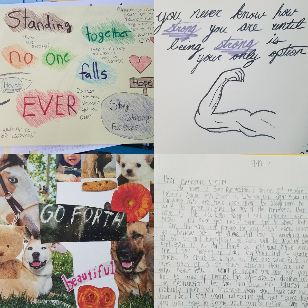 TheycallmeMsG's tweet photo. LJHS students added heart, thought, and effort into their contributions for Hurricane Heroes Week. #powerwords #proudteacher @The_Mr_Dalton https://t.co/9DrbVeoO4o