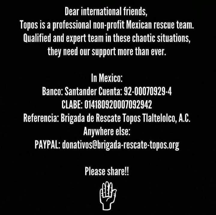 SammersVG's tweet image. Queridos simmers del mundo, esta vez mi Mexico los necesita mucho, cualquier tipo de donación es bienvenida! Nuestra gente esta sufriendo