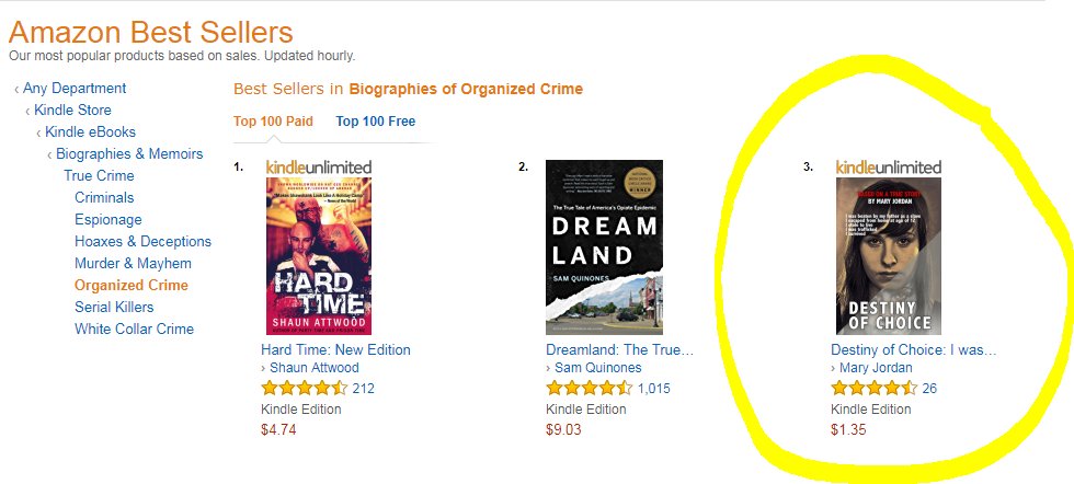 Destinyofchoic's tweet photo. Thank you @USAkindle @Destinyofchoic has become #3 best book !!! @AmazonKDP https://t.co/waxuG5HfGC