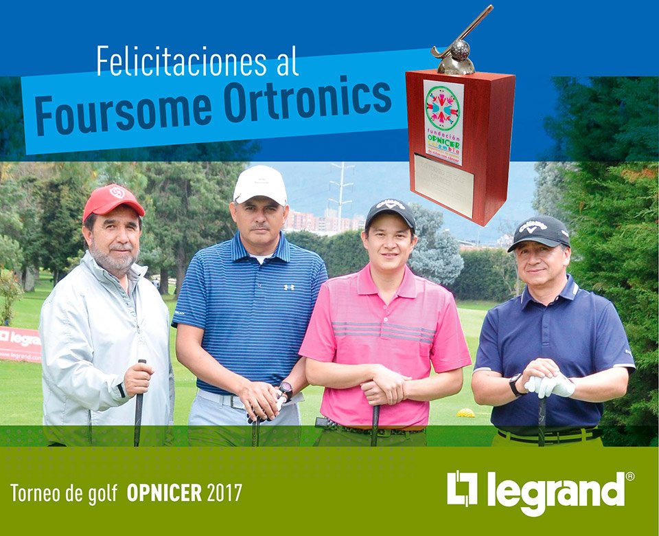 Legrand_COL's tweet photo. El #foursome #Ortronics ocupó el segundo puesto en el Décimo Sexto Torneo de Golf @OpnicerColombia patrocinado por #Legrand ¡Felicitaciones! https://t.co/V61qW8S8MH