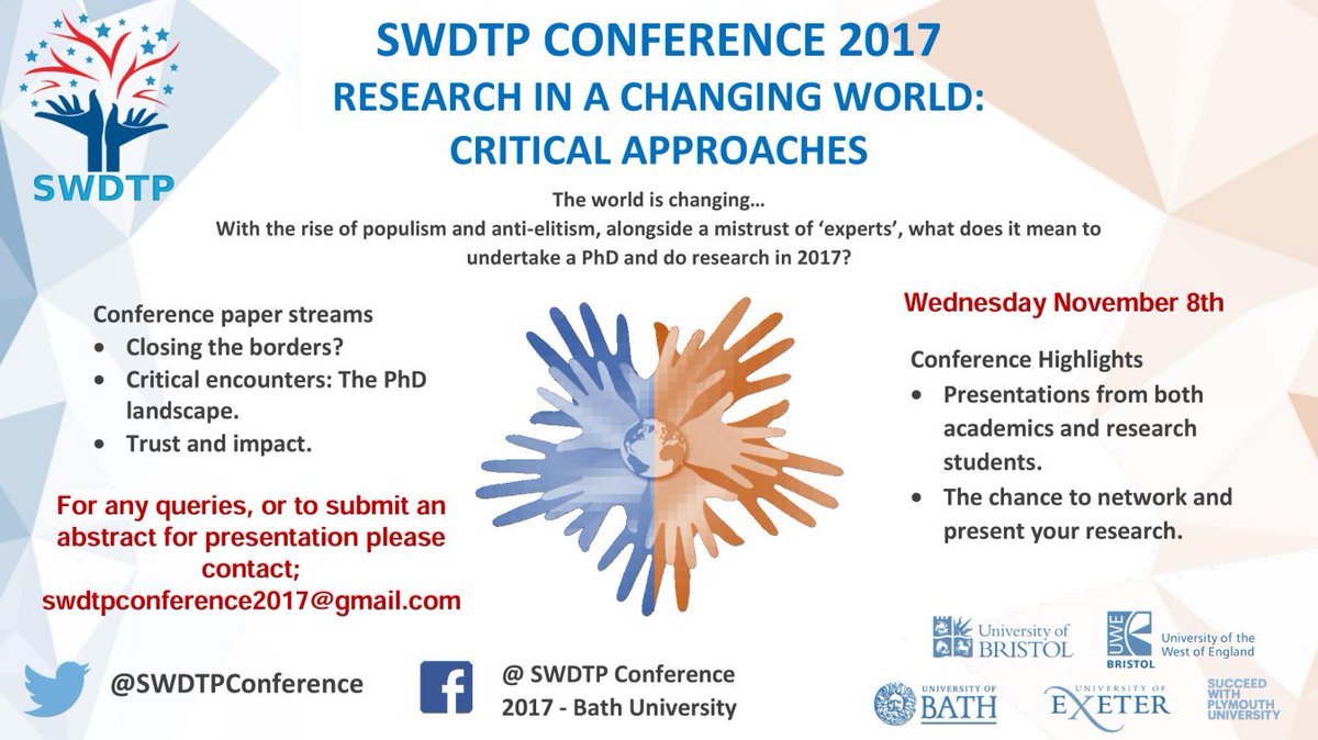 SWDTPConference's tweet image. Registration for @SWDTPConference 2017 is now live via  eventbrite.co.uk/e/swdtp-studen… … Its going to be a great day, so please sign up!!!