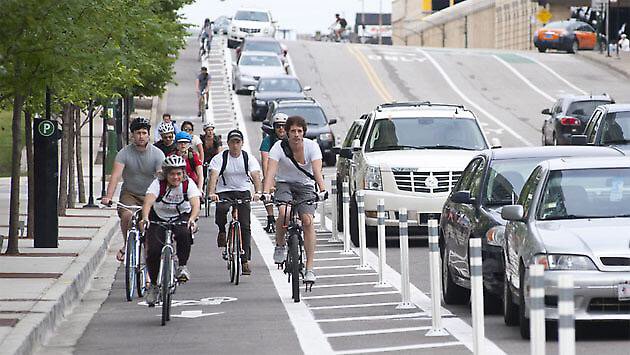 Modern "smokestack chasing": Chicago sees cycling lanes as being about a liveable city, which is about talent + jobs.