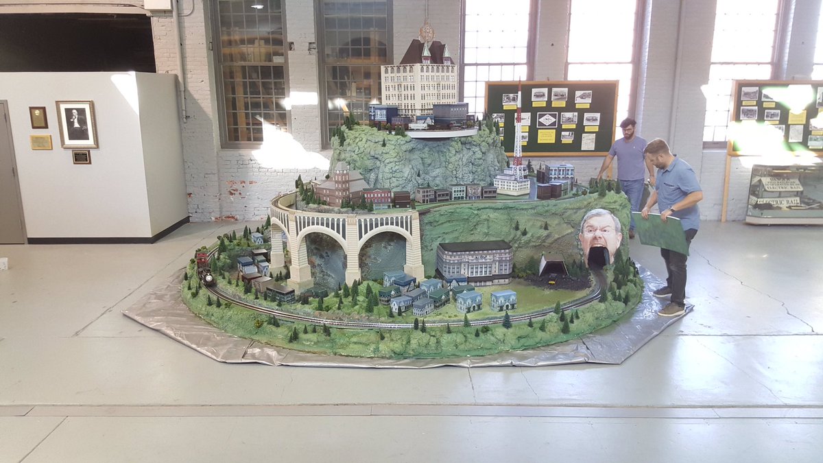 Carmella_News's tweet photo. Wow! The @LastWeekTonight #backyardtrain looks much better than it did a few days ago! It will open to the public on Fri. at Trolley Museum! https://t.co/PsIMLI9pv4