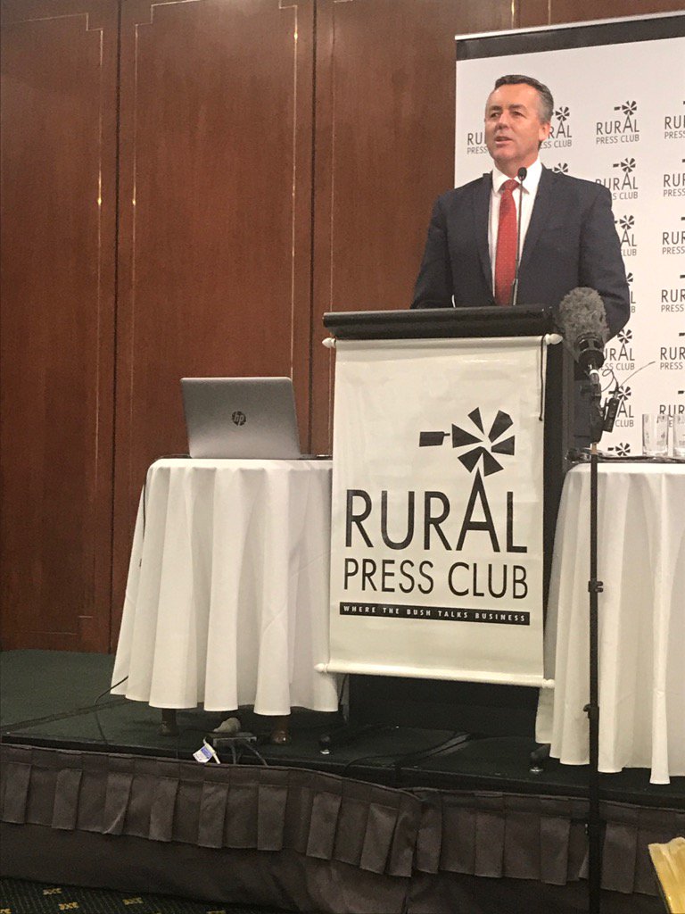 zachwhale's tweet image. The Hon. Darren Chester addressing the @RuralPressClub no prizes guessing what&apos;s on the agenda #aginfrastructure