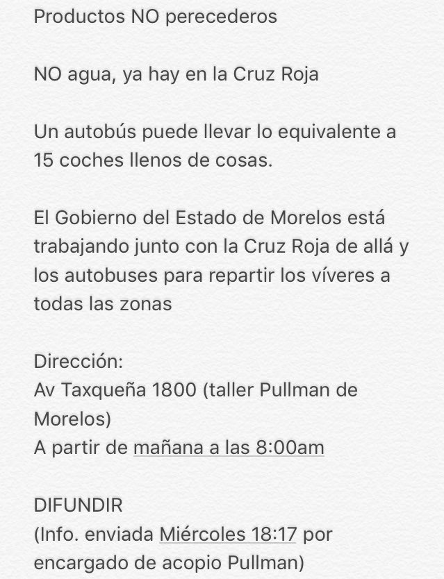 Netzachavez's tweet image. Información confiable.

Camiones libres para llevar víveres a Morelos.