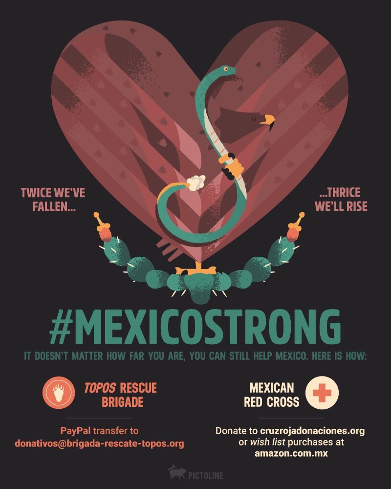 MexCulture's tweet photo. Our hearts are with our families, friends, and all of Mexico.  #FuerzaMéxico https://t.co/uBDLvlof5y