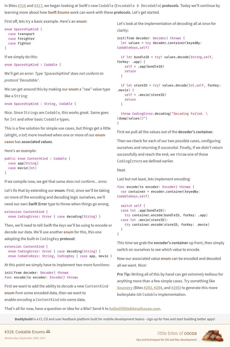 #318: Codable Enums 📠

Web version: littlebitesofcocoa.com/318