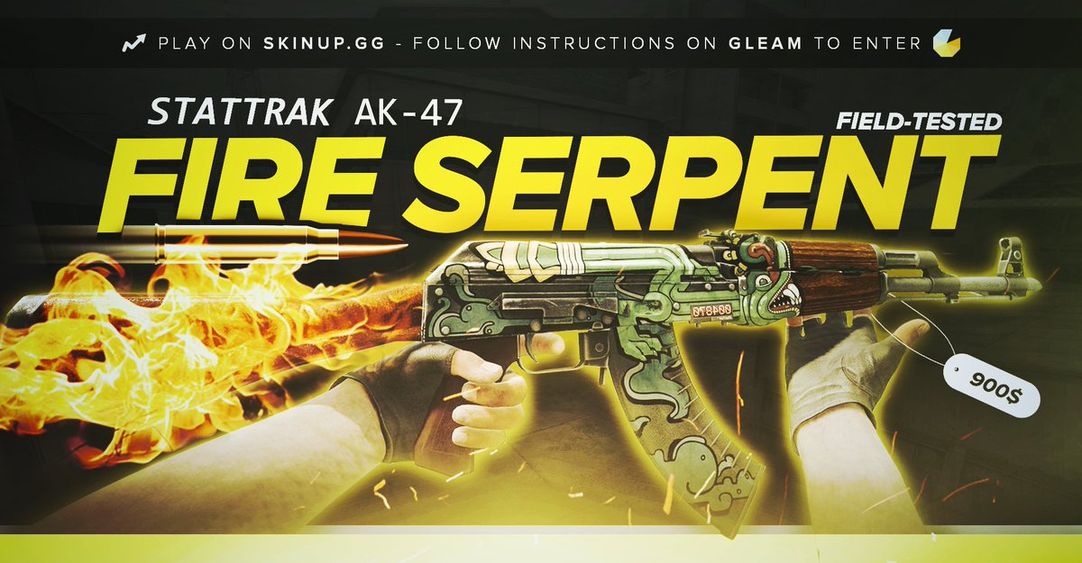 ST AK-47 FIRE SERPENT GIVEAWAY ⛔️

TO ENTER
➡️ RT + LIKE
➡️ VISIT GLEAM PAGE - bit.ly/fserpent

WINNER IN 7 DAYS,
GOOD LUCK💕💕💕