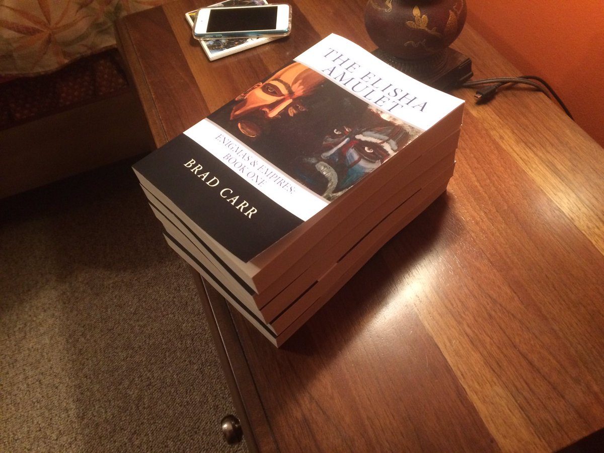 AuthorBradCarr's tweet image. Proof copies are in. Last step until publication. #elishaamulet