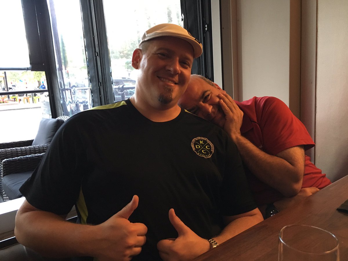 jeffreystrauss's tweet photo. Check out @gainesk rocking the vintage @kc_dc speaker shirt at post- #qltechcon17 dinner! Also, what a cute couple. https://t.co/KahcmTNqrJ