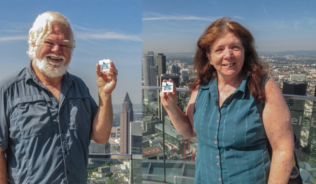 lovetravelingto's tweet photo. 1 more geocache pix, this was taken at the top of a building in Frankfurt, Germany. #HGInnerExplorer #Contest Thank you #Hurtigruten #travel https://t.co/1h6FMQyiDA