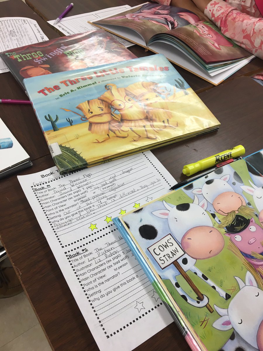 MsOyervides's tweet photo. Ss reading + researching versions of '3 Little Pigs' 🐷🐷🐷🐺 prior to writing their own children's books. #NISDInpired #NISDJones #ELLs @padlet https://t.co/MOaba8UhXv