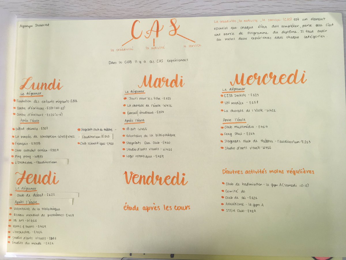 LeilaCISB's tweet photo. CAS in French. Gr 12 explain to French students what is CAS and the opportunities at CISB with all the clubs that we have. #IBcore #myCISB https://t.co/zUkeTkDjAX
