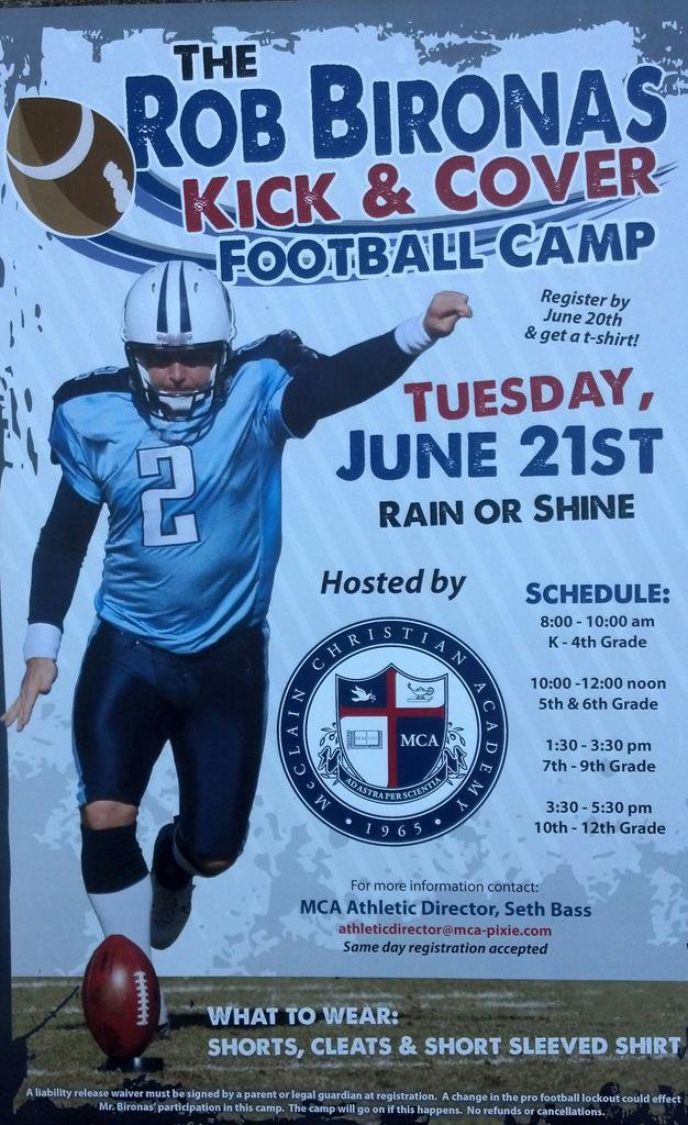MCAAthletics's tweet photo. In memory of #RobBironas #RB2 https://t.co/VmJMtBTFTp