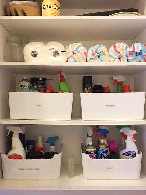 We #tidied this laundry using labeled containers to organise different kinds of cleaning products. No #mess no worries! #Home