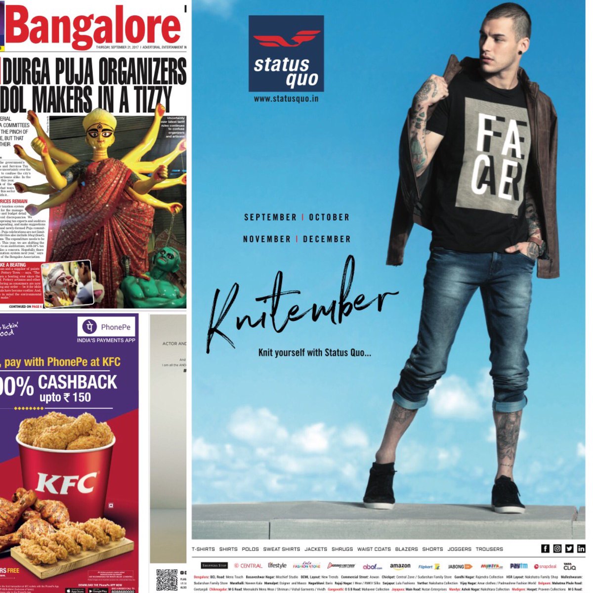 KulwantSinghS1's tweet photo. Wishing you a very Happy Navratri. 
#SQ #Knitember Collection in stores now...
#MensClothing #statusquoindia #TimesOfIndia #Page3 #StatusQuo https://t.co/ZFyk5aK3U6