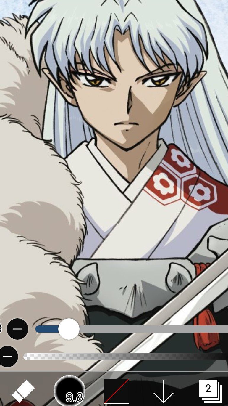 Coo 母が朔の日の犬夜叉見て殺生丸が人間の姿になったらどんな感じなんだろうと言ったので加工してみた 通常 模様無し 人間風にしてみた 黒髪模様有り