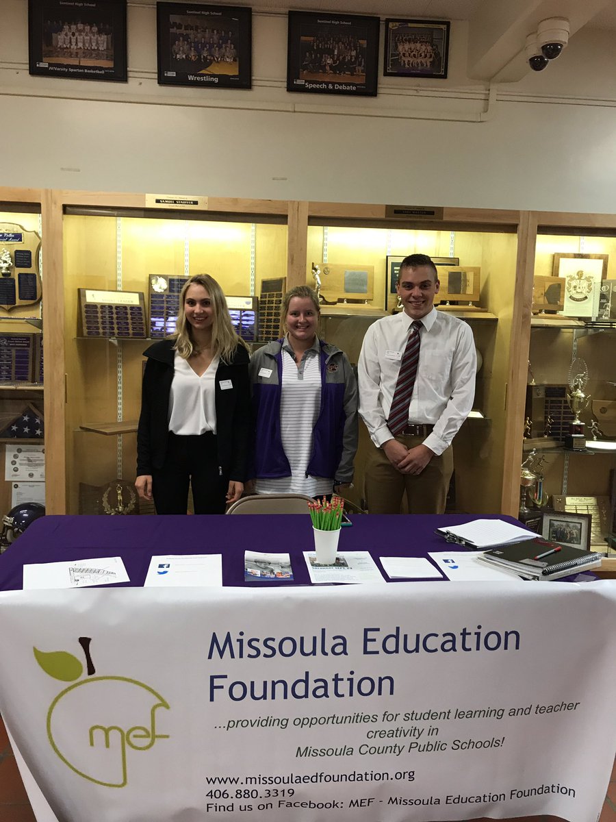 MissoulaEd's tweet photo. Our Sentinel Student Board Members spreading the greatness of #MEF at their school's Open House Night! https://t.co/aCeJKvuMtn