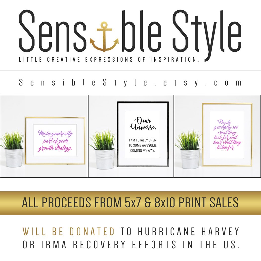 SensibleStyle's tweet photo. Thanks to all who purchased a print &amp; @Etsy for matching my sale proceeds thus far that have been donated to the hurricane relief efforts! 💞 https://t.co/AYzZvUKwco