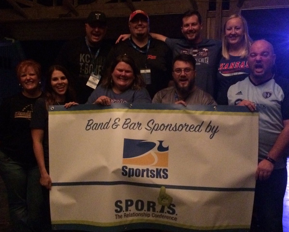 Sports_Kansas's tweet photo. Wearing our shirts from Kansas teams across our great state. #SPORTS2017 @SportsEvents @TravelKS https://t.co/EzS4hkQ3Pb
