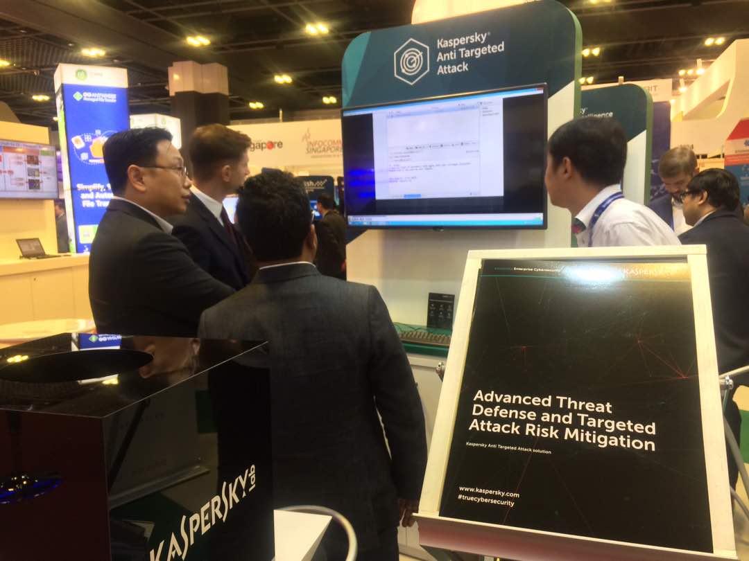 kasperskylabind's tweet photo. 3rd day has already started. Come by booth #N17 and find out how our solutions can help protect your organizations. #GovWare2017 #Singapore https://t.co/E7XixmXGKW