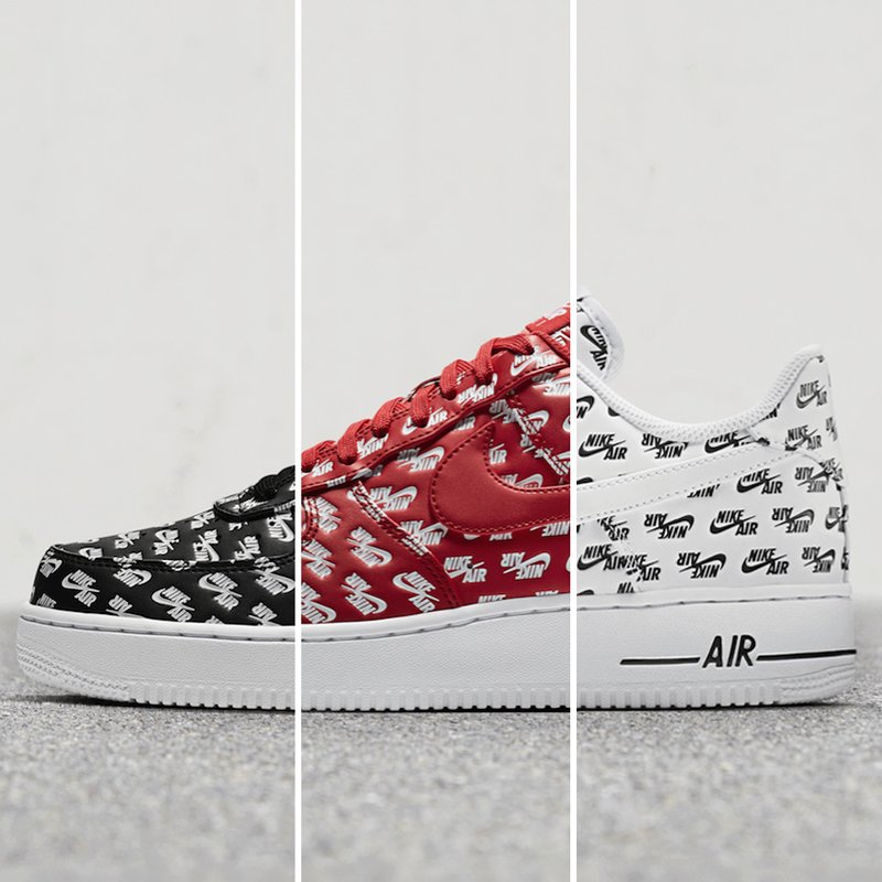 Nike Air Force 1 Low All Over Logo Red AH8462-600 