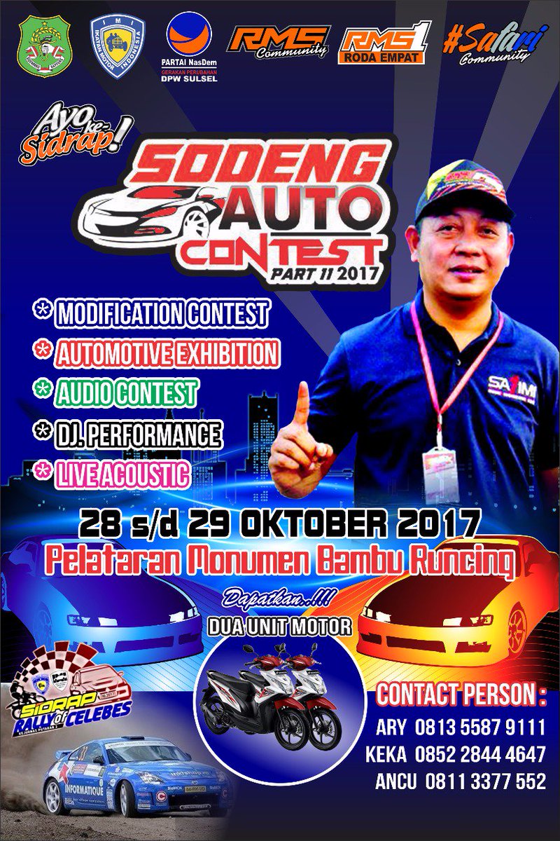 IKUTI DAN SAKSIKAN!!!!!!

#_Kontes Automotif Terakbar_#

Tema : SODENG AUTO CONTEST 2017 Part II tgl 28-29 oktober 2017
