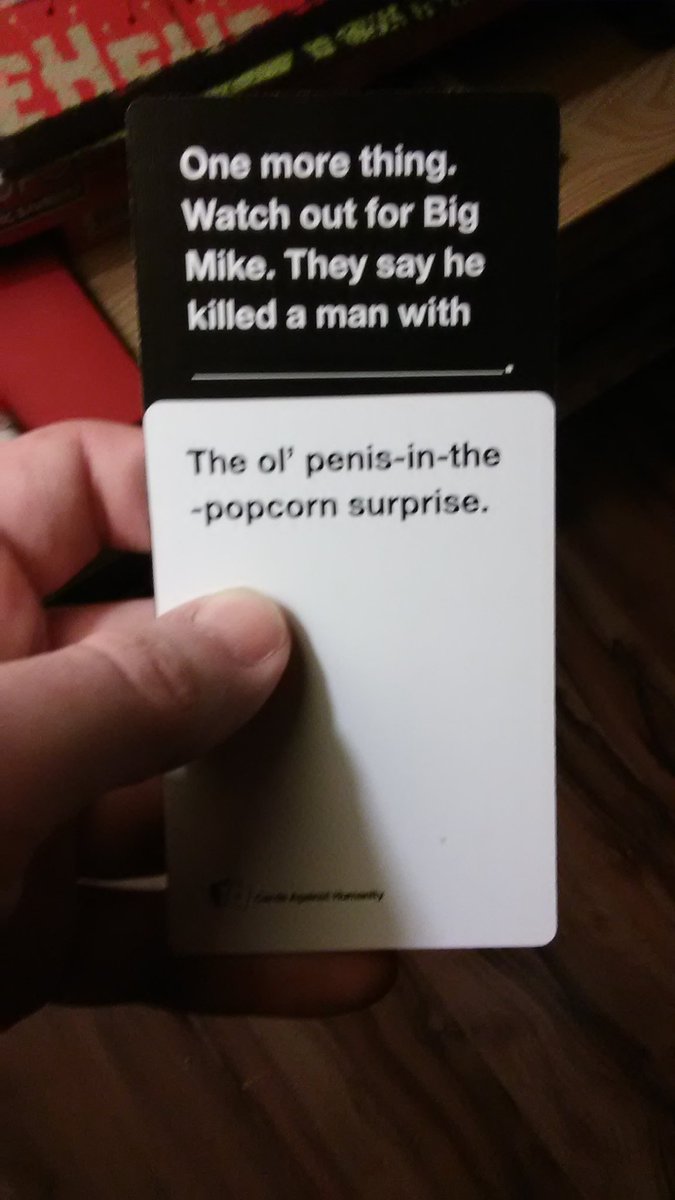 Marcustopheles's tweet photo. #CardsAgainstHumanity #WinnerOfTheNight https://t.co/V8GQn8Q9J7