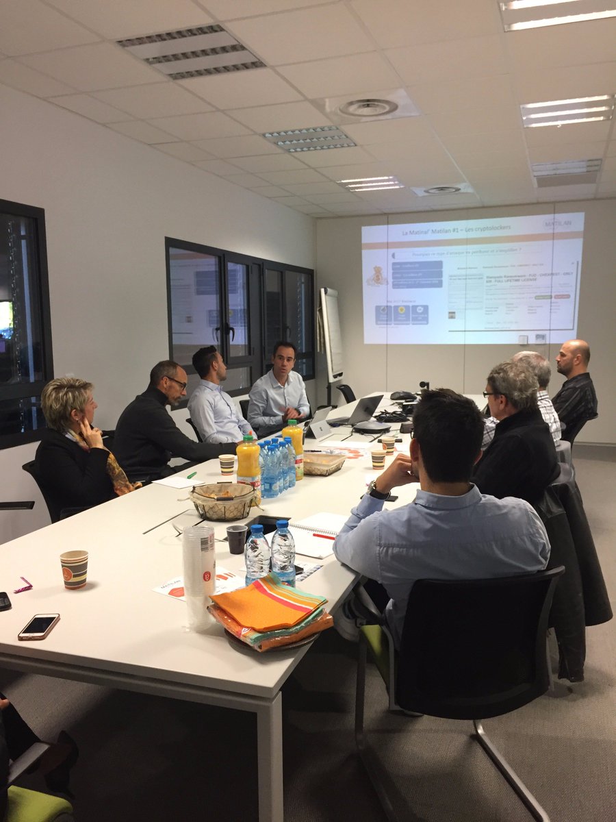 RG_System's tweet photo. [EVENT] En direct de la première Matinal' MATILAN dédiée à la #cybersécurité et aux #cryptolockers ! #ITsecurity #ransomwares #RGSecurity https://t.co/Hr62FGdR04