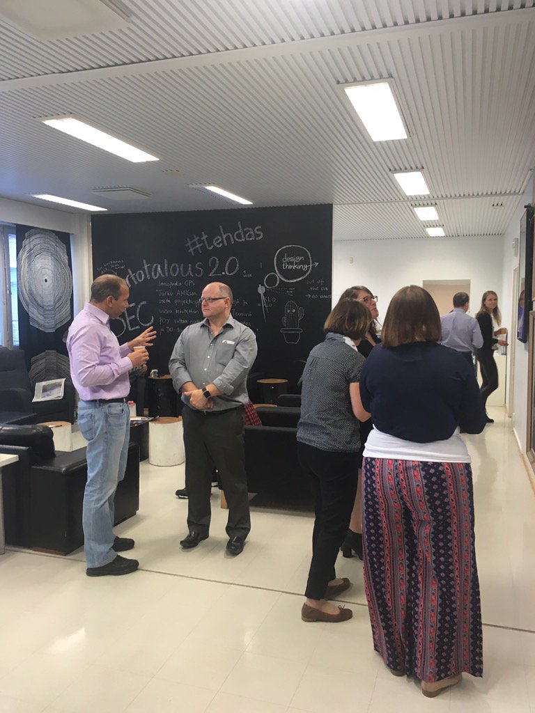 RebeccaCfE's tweet photo. quick ☕️ in lovely staff rm@TurunAMK then back to creation of #DiTEM course #digitaltransformation #microenterprises https://t.co/Wj4jyibYAU