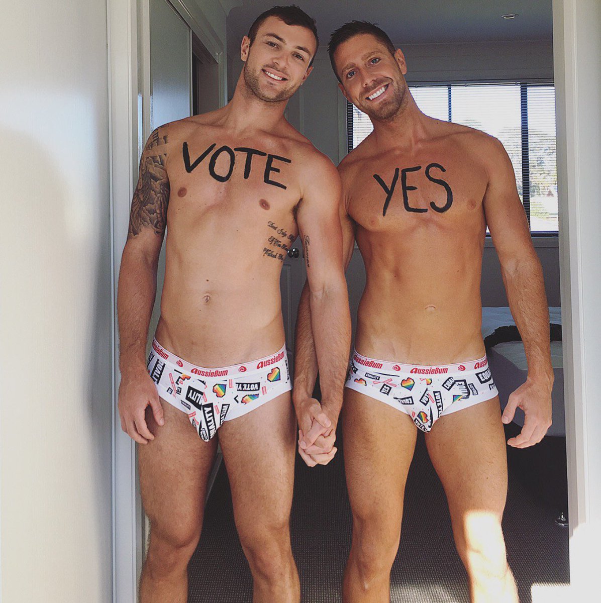 aussieBum's tweet photo. SAY YES TO LOVE! 

Shop now > https://t.co/zPiJIP5zEF

All profits to @AMEquality https://t.co/aEL5Kr10To