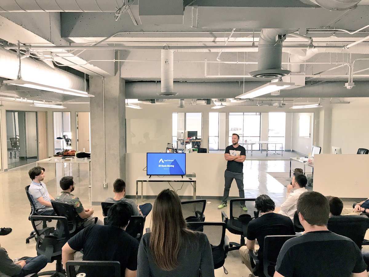 apponboardinc's tweet photo. Today, we had our first All Hands Meeting in the new office. Great day of sharing, learning &amp; celebrating as a team! #nextwave #FullFidelity https://t.co/GMfTe7csAE