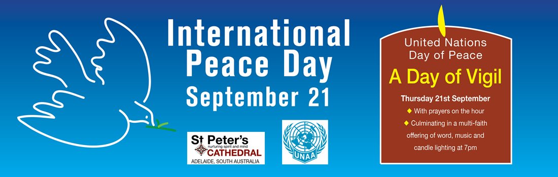 TONIGHT at 7pm #JoinTogether <a href="/StPetersCathAdl/">St Peter's Cathedral</a> for a multi-faith event of readings, prayers and music for International #PeaceDay