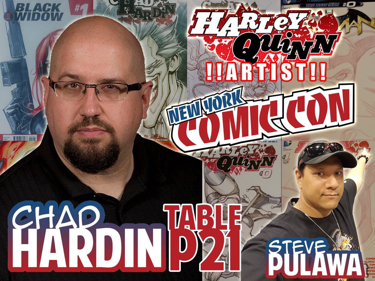Come see @ChadHardin & myself at @NY_Comic_Con  TABLE P21 Oct 5th - 8th #HarleyQuinnArtist #CustomArt
