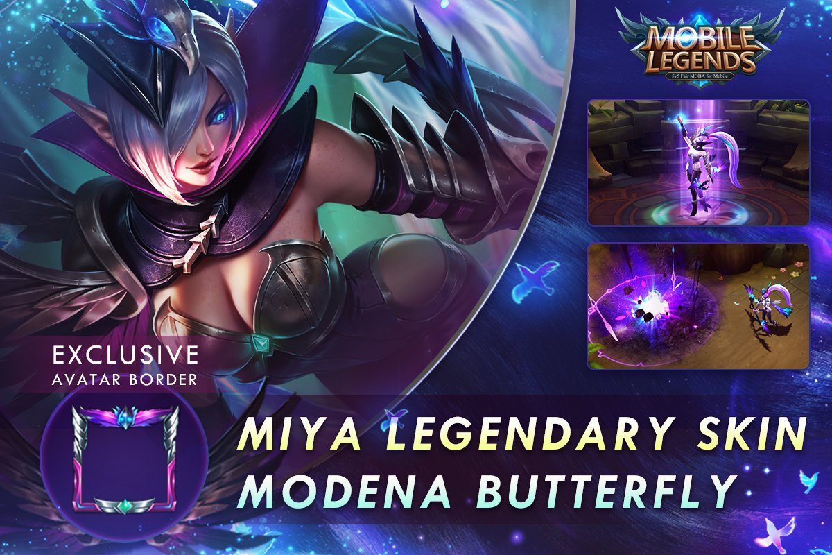 Mobile Legends: Bang Bang on X: #MobileLegends Miya Legendary Skin -  Modena Butterfly, comes with a exclusive avatar!  /  X