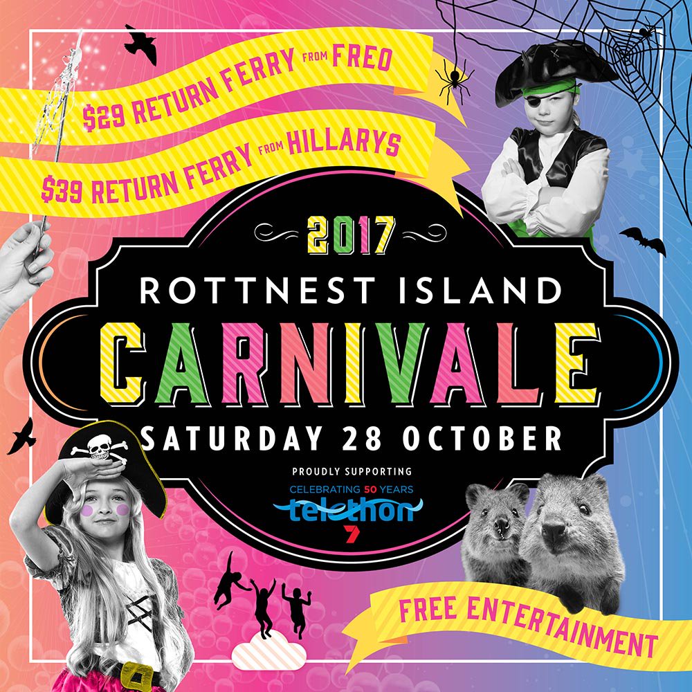 Rottnest Carnivale is back! Join us for a fun day with the family on October 28! Visit rottnestisland.com/carnivale for more information