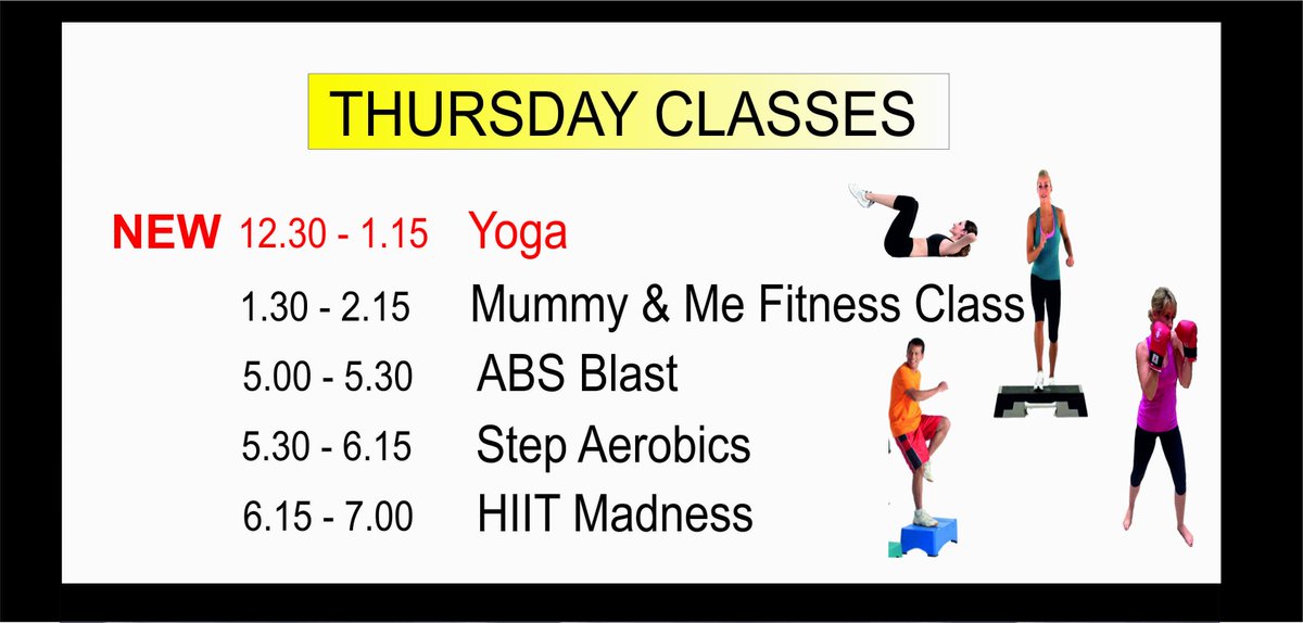 CMCSportsSocial's tweet image. Classes today are #yoga #mumyandmefitnessclass, #ABSblast, #stepaerobics and #HIITmadness.
See you all there