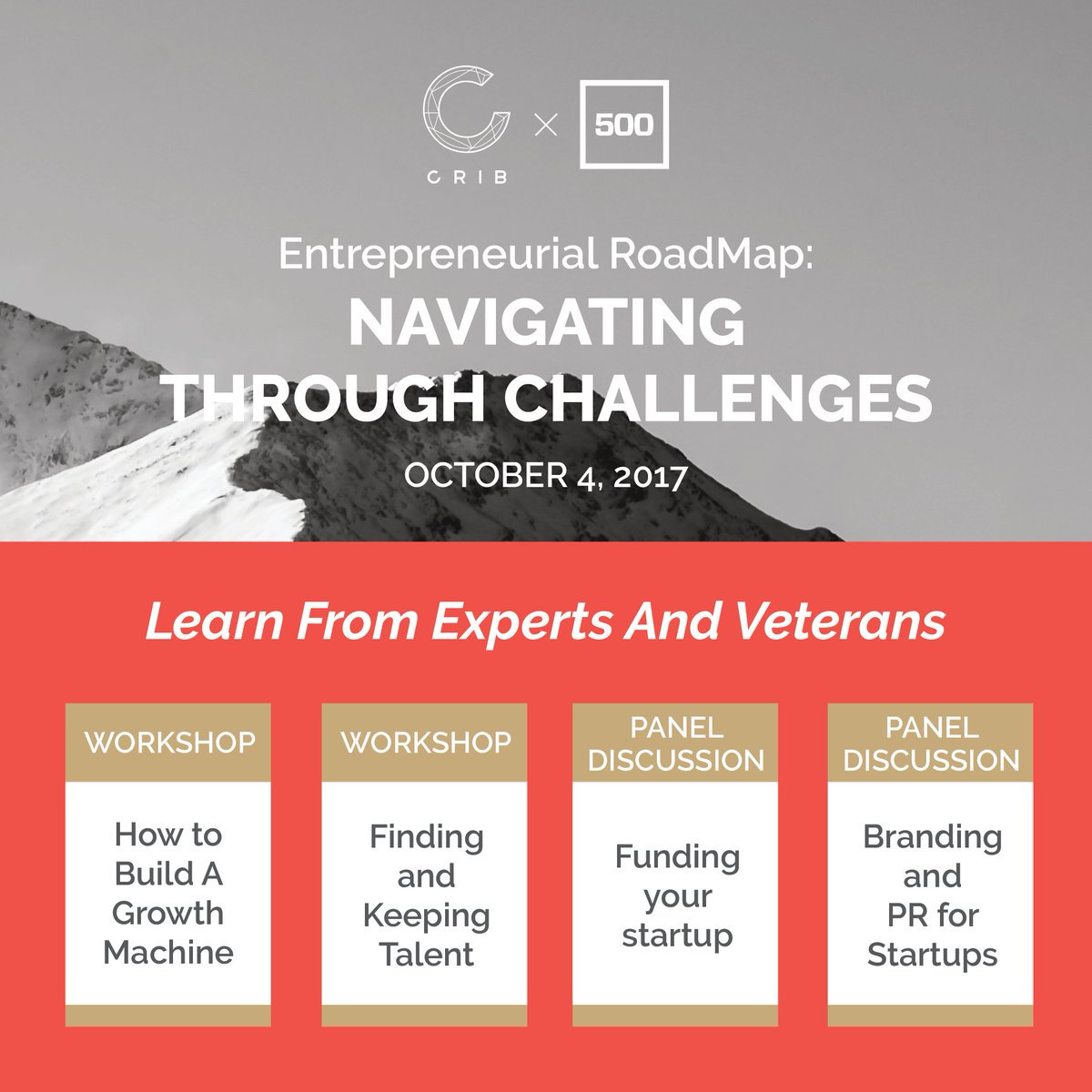 Join <a href="/crib_society/">CRIB Society</a> and @500Startups_SEA on October 4 for insightful, inspiring workshops and intimate dialogues to GROW YOUR BUSINESS !!