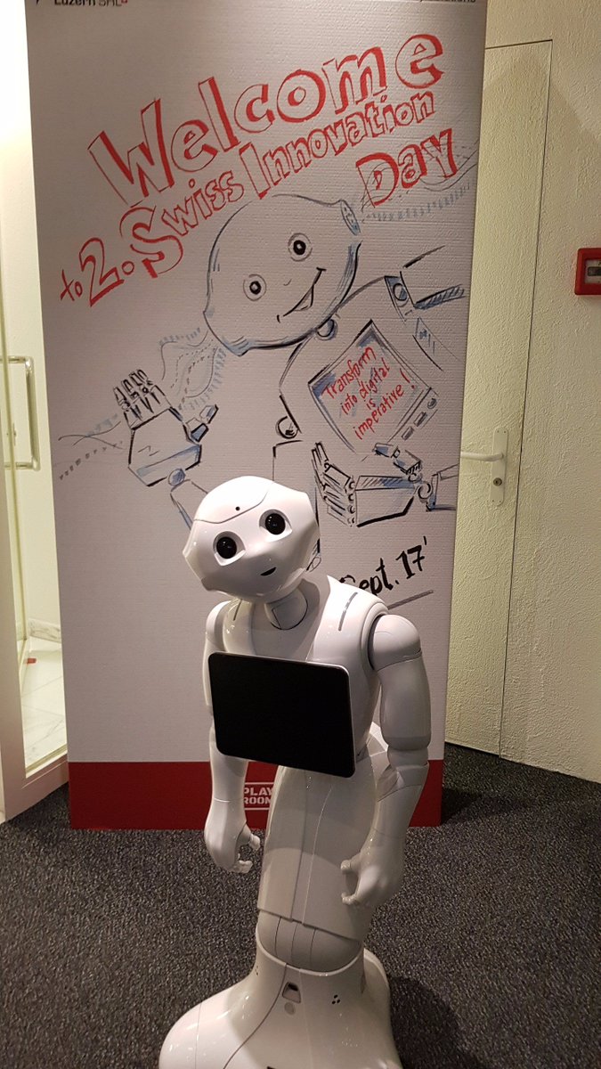 AvatarionTech's tweet photo. We had a great day at the #sid17  with Swiss Hospitality Solutions at the hotel management school of Lucerne. #pepperindailyuse https://t.co/oejW9hWQQh