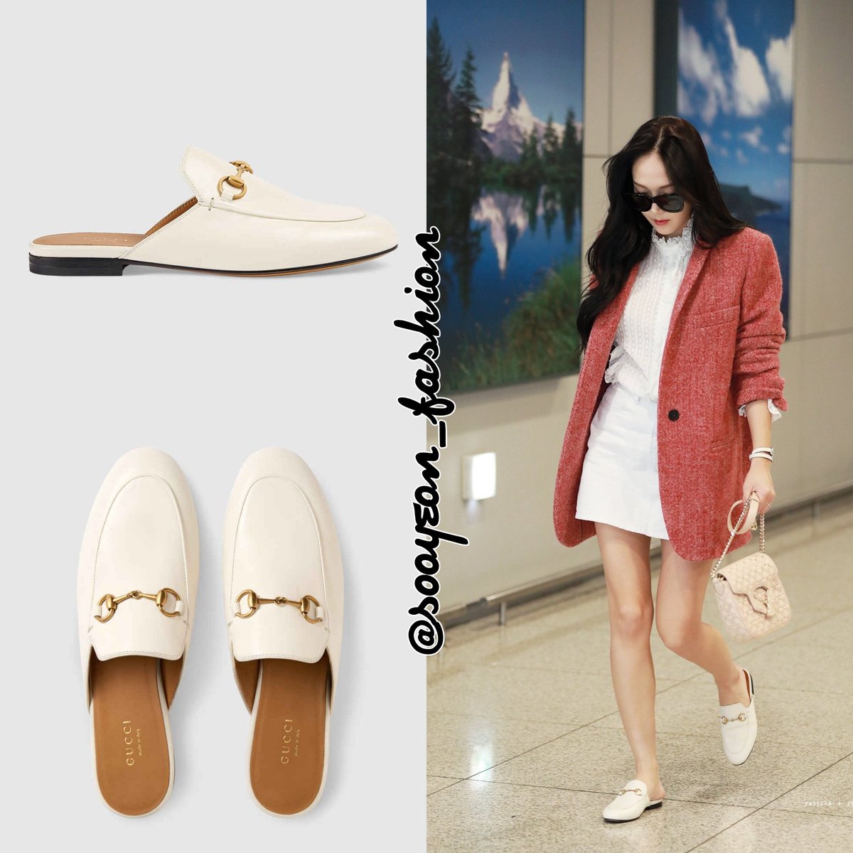 white gucci princetown slippers