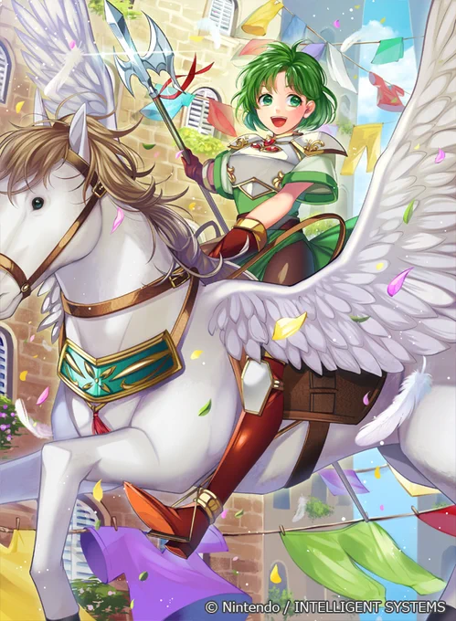 【お仕事情報】本日発売のファイアーエムブレム0(サイファ)第10弾にて、『可憐なペガサスライダー カリン』『天馬を駆る少女 カリン』『誓いの魔道士 アスベル』を描かせて頂きました!よろしくお願い致します～! https://t.co/begjeCicjZ   #FEcipher 