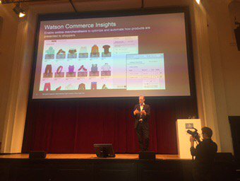 cloudcommerce's tweet image. David Hogg of IBM showcasing Watson Commerce Insights @commercesummit